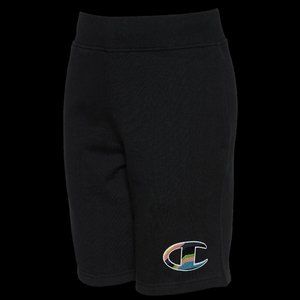 Champion Boy's Swirl Logo Shorts Black NEW WITH TAGS